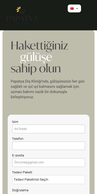 Papatya Diş — Mobil mockup